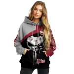 umass minutemen skull punisher grey black hoodie best selling