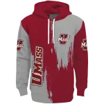 umass minutemen splatter effect red hoodie best selling