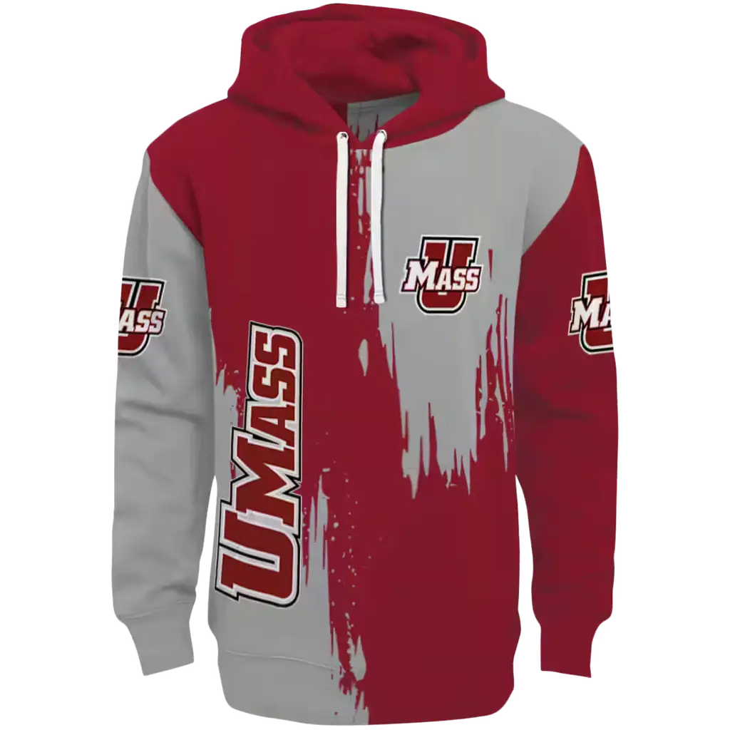 umass minutemen splatter effect red hoodie best selling umass minutemen splatter effect red hoodie best selling