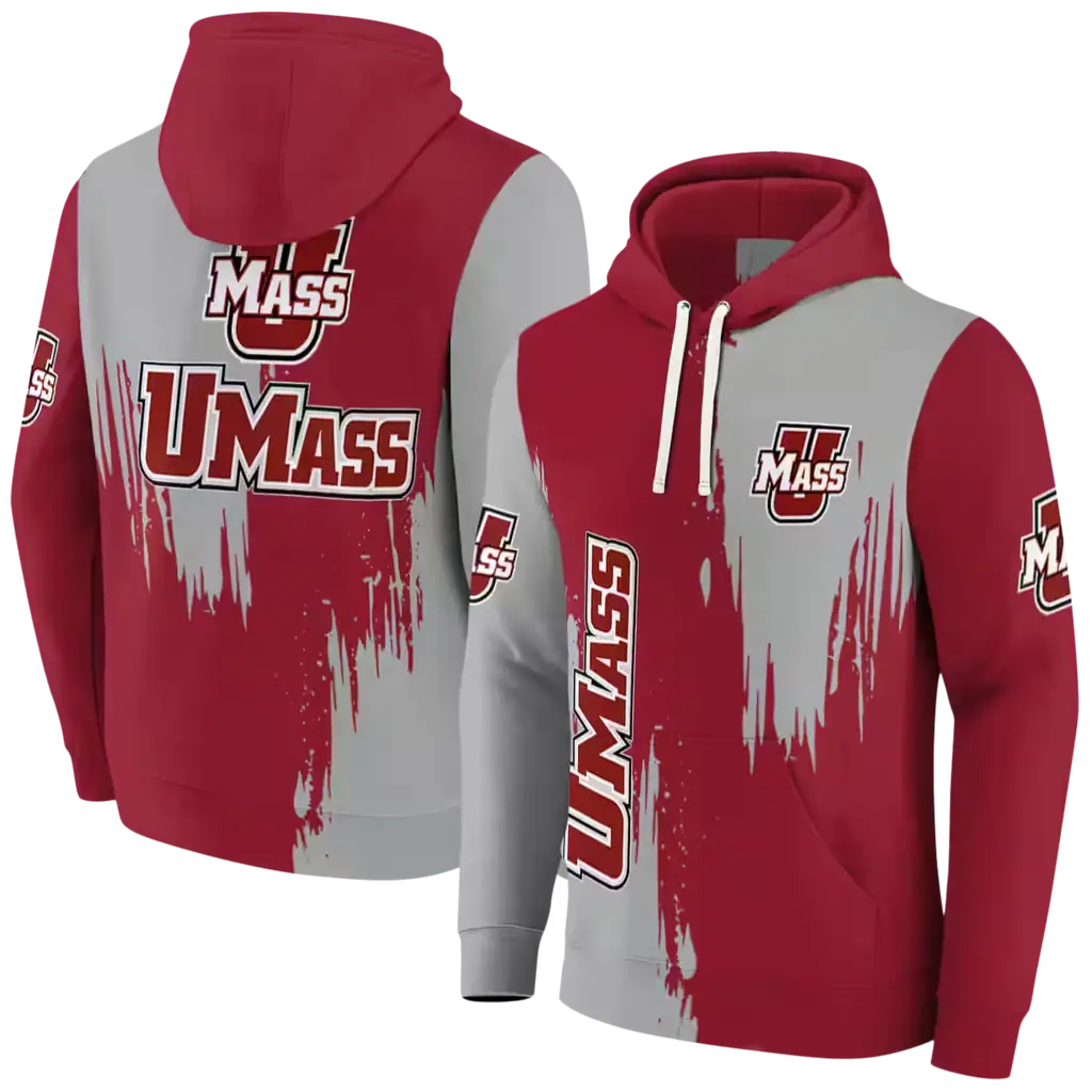 umass minutemen splatter effect red hoodie fashion forward umass minutemen splatter effect red hoodie fashion forward