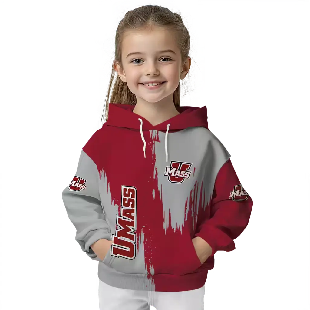 umass minutemen splatter effect red hoodie top rated umass minutemen splatter effect red hoodie top rated