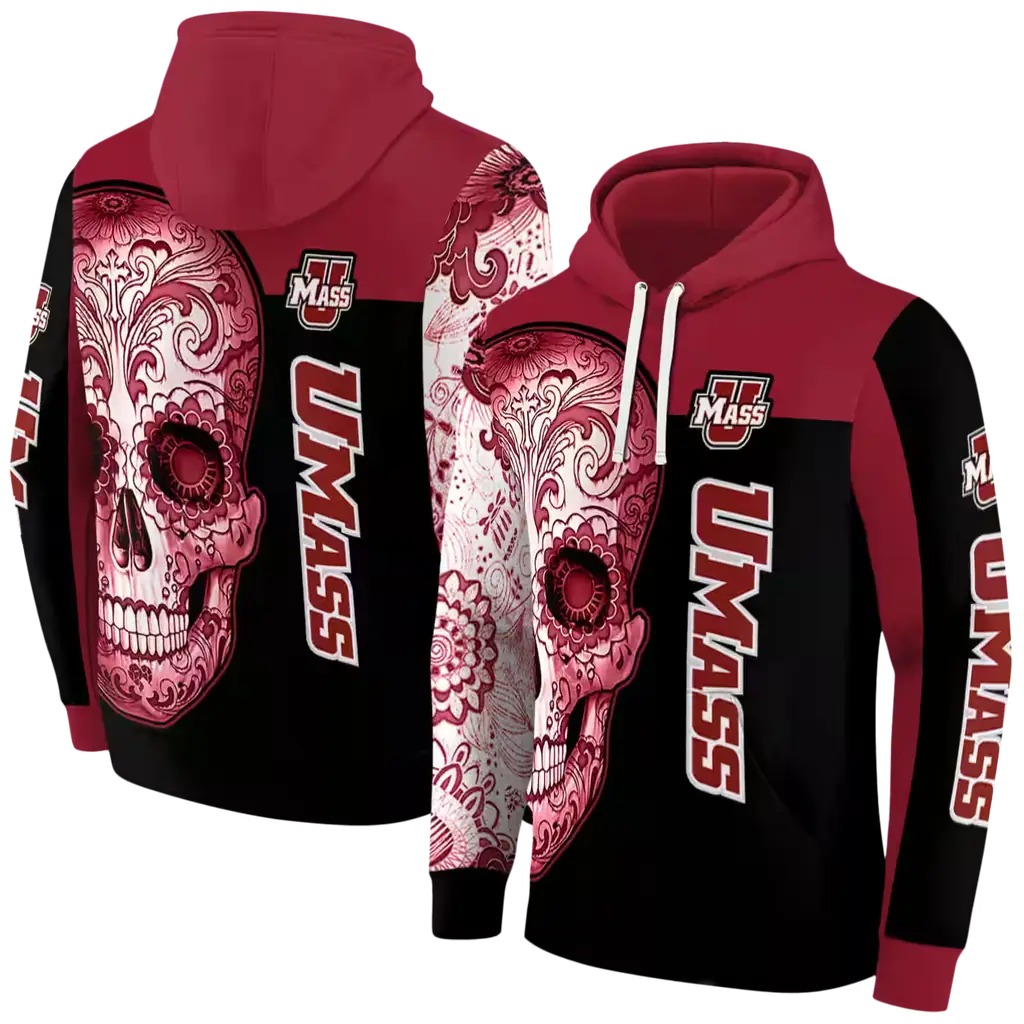 umass minutemen sugar skull red black hoodie fashion forward umass minutemen sugar skull red black hoodie fashion forward