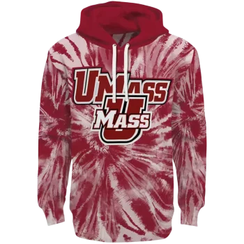 umass minutemen tie dye pattern red hoodie best selling