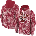 umass minutemen tie dye pattern red hoodie best selling