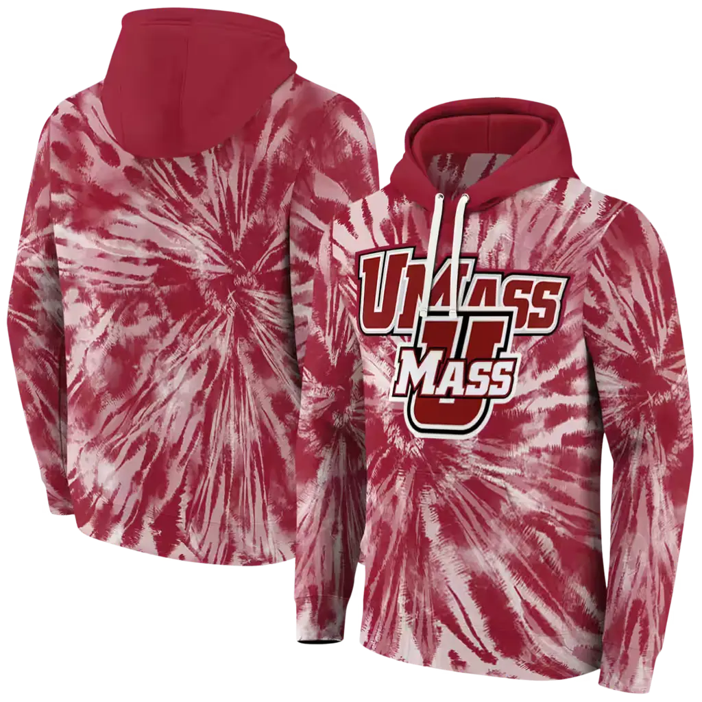 umass minutemen tie dye pattern red hoodie fashion forward umass minutemen tie dye pattern red hoodie fashion forward