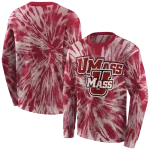 umass minutemen tie dye pattern red hoodie best selling