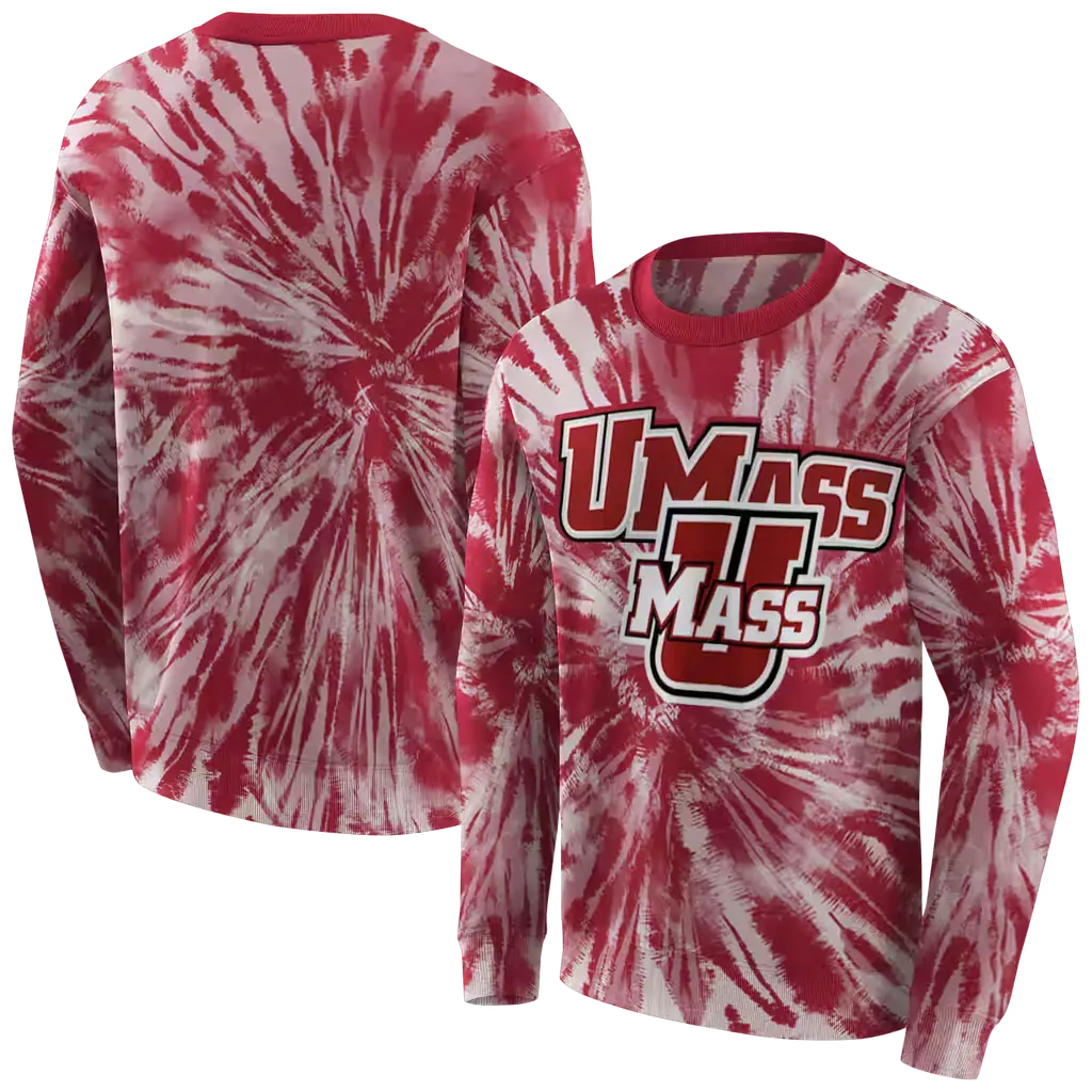 umass minutemen tie dye pattern red hoodie premium grade umass minutemen tie dye pattern red hoodie premium grade