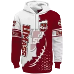 umass minutemen triangular pattern red white hoodie best selling