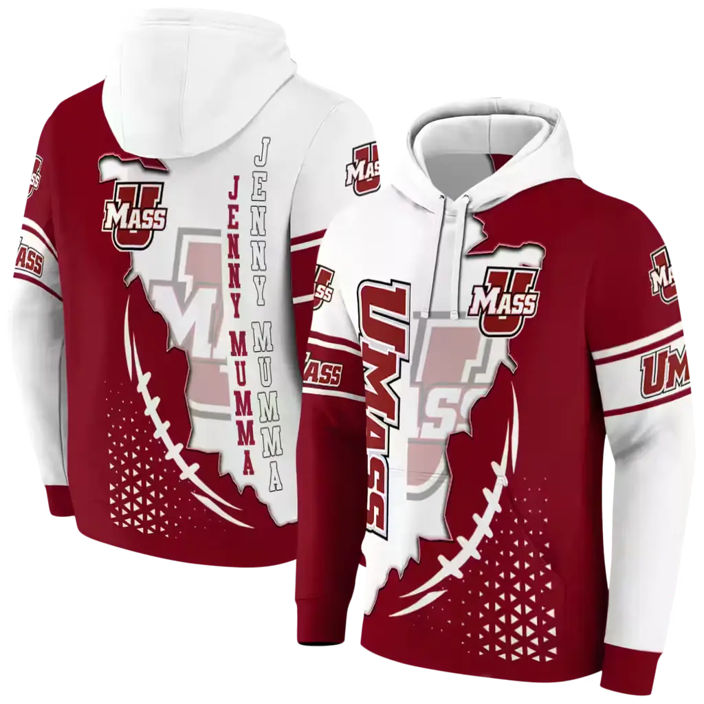 umass minutemen triangular pattern red white hoodie fashion forward umass minutemen triangular pattern red white hoodie fashion forward