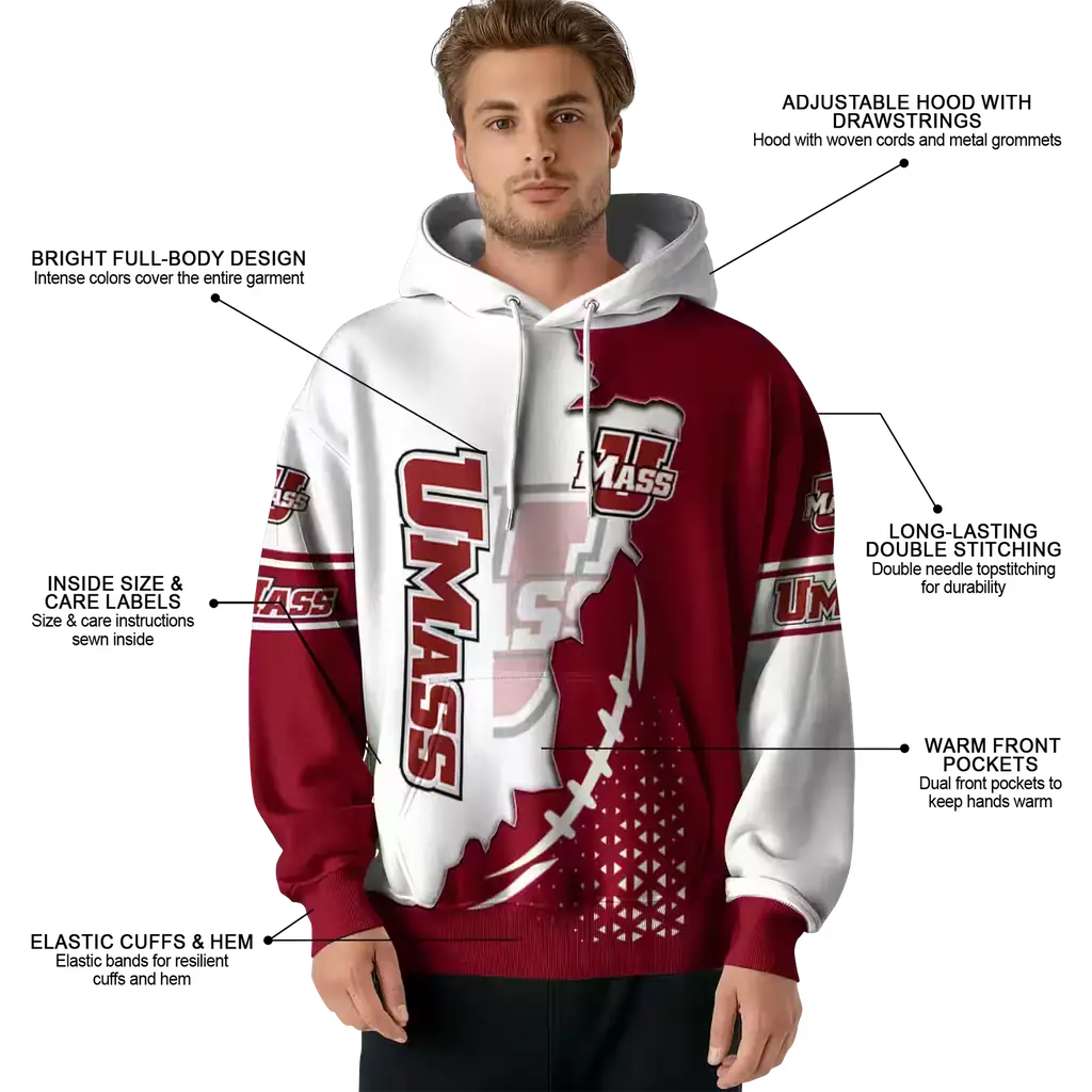 umass minutemen triangular pattern red white hoodie latest model umass minutemen triangular pattern red white hoodie latest model