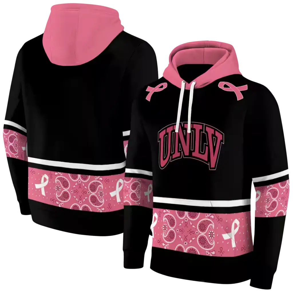 unlv rebels awareness ribbon black pink hoodie fashion forward unlv rebels awareness ribbon black pink hoodie fashion forward