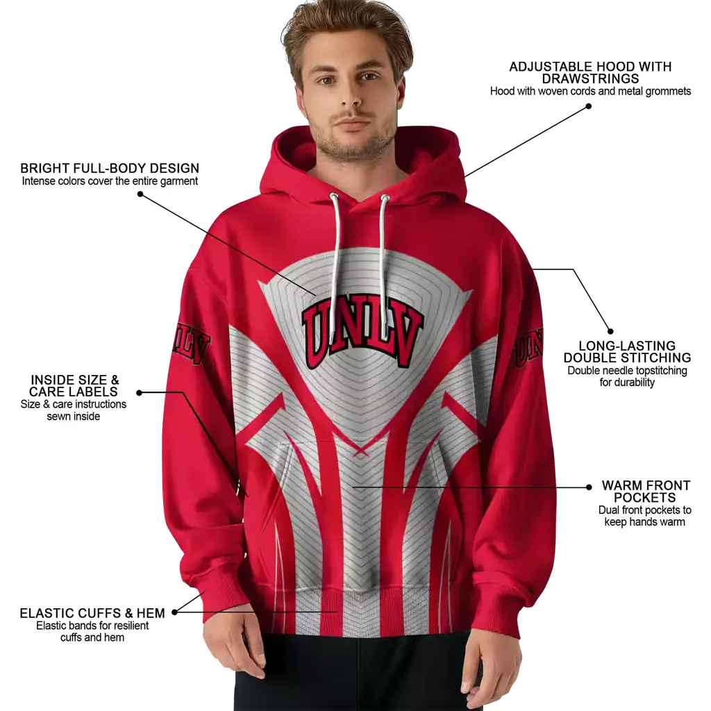 unlv rebels concentric lines red black hoodie latest model unlv rebels concentric lines red black hoodie latest model