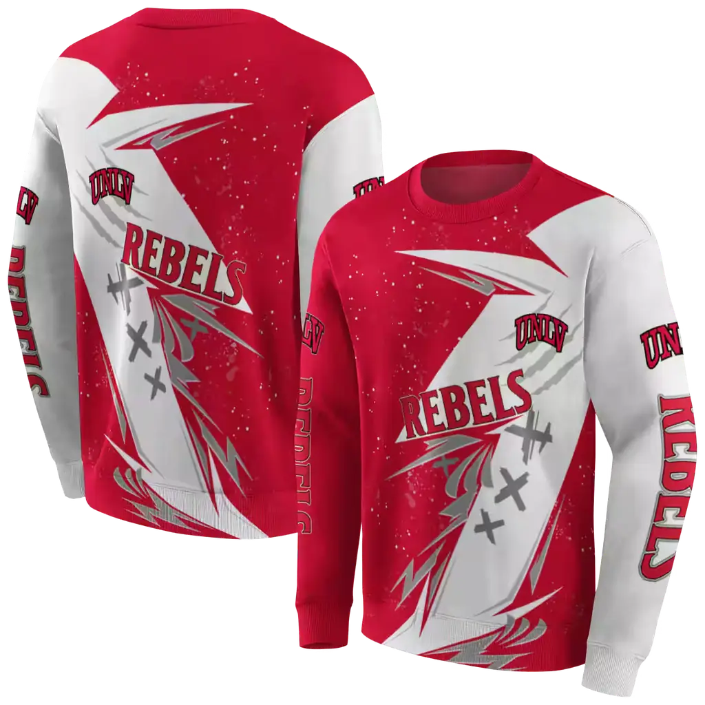 unlv rebels dynamic slash red white hoodie premium grade unlv rebels dynamic slash red white hoodie premium grade