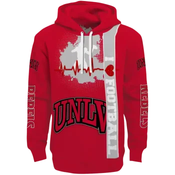unlv rebels football heartbeat red hoodie best selling