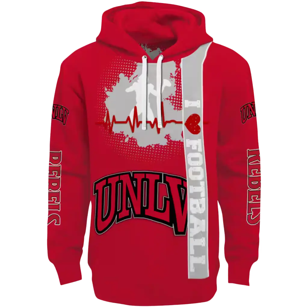 unlv rebels football heartbeat red hoodie best selling unlv rebels football heartbeat red hoodie best selling