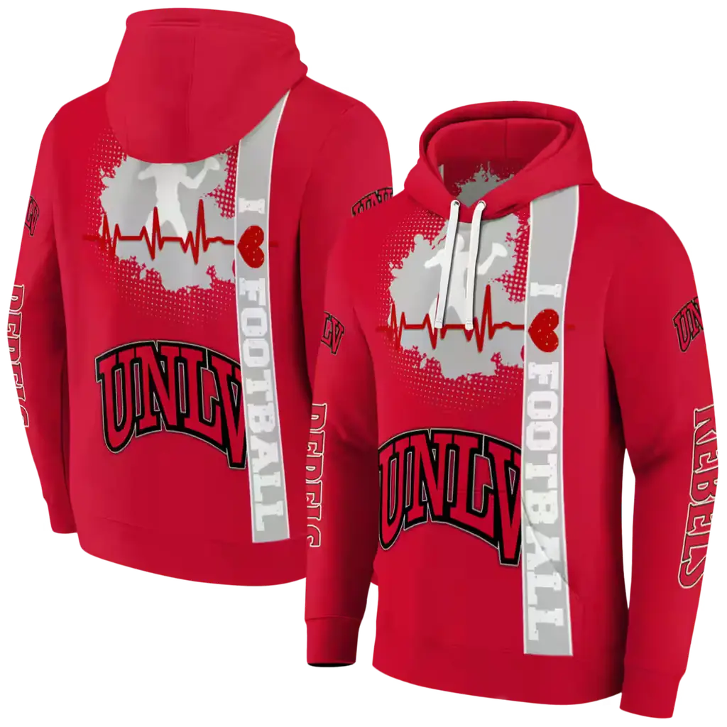 unlv rebels football heartbeat red hoodie fashion forward unlv rebels football heartbeat red hoodie fashion forward