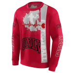unlv rebels football heartbeat red hoodie best selling