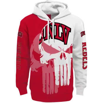 unlv rebels graphic punisher red white hoodie best selling