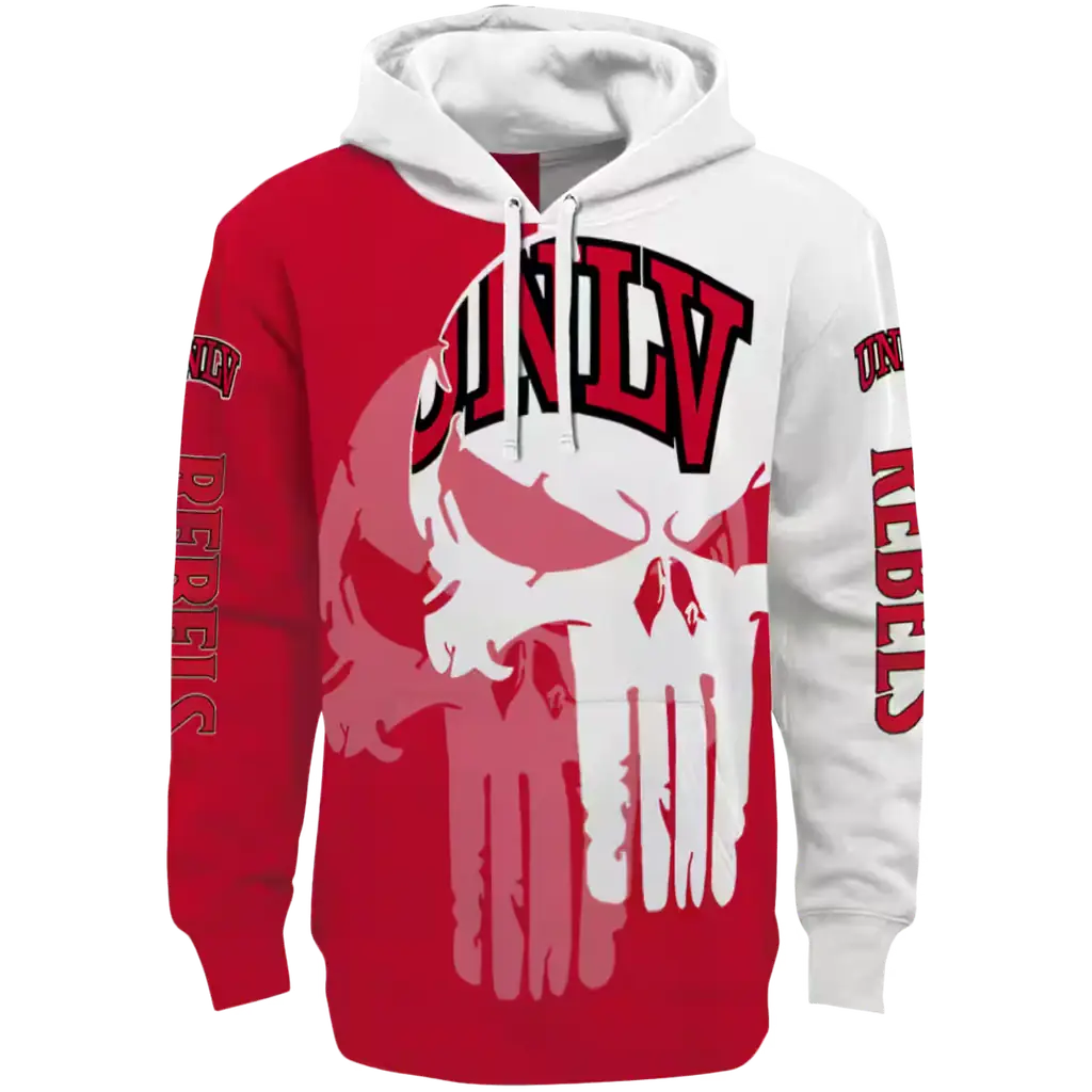 unlv rebels graphic punisher red white hoodie best selling unlv rebels graphic punisher red white hoodie best selling
