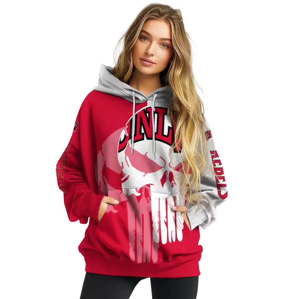 unlv rebels graphic punisher red white hoodie high quality unlv rebels graphic punisher red white hoodie high quality