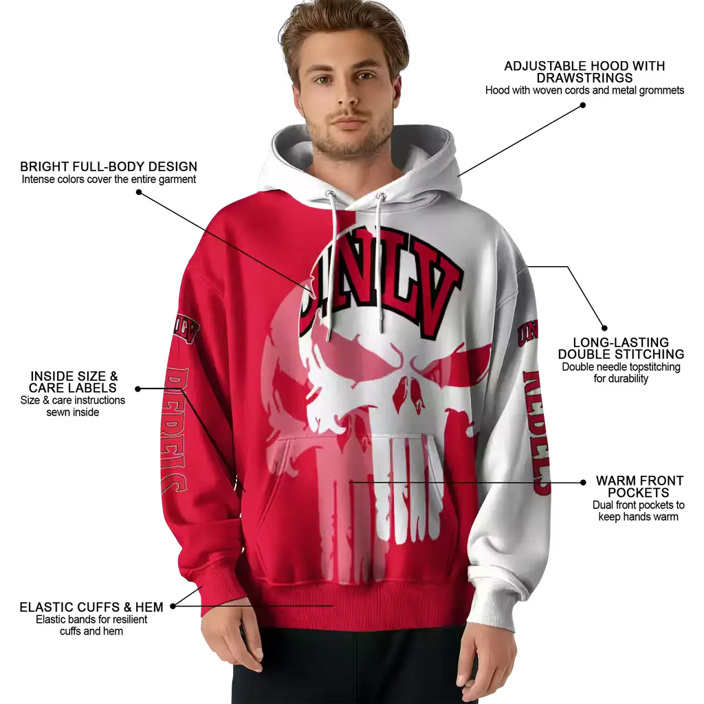 unlv rebels graphic punisher red white hoodie latest model unlv rebels graphic punisher red white hoodie latest model