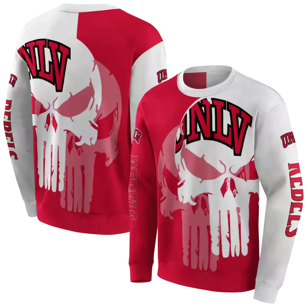 unlv rebels graphic punisher red white hoodie premium grade unlv rebels graphic punisher red white hoodie premium grade