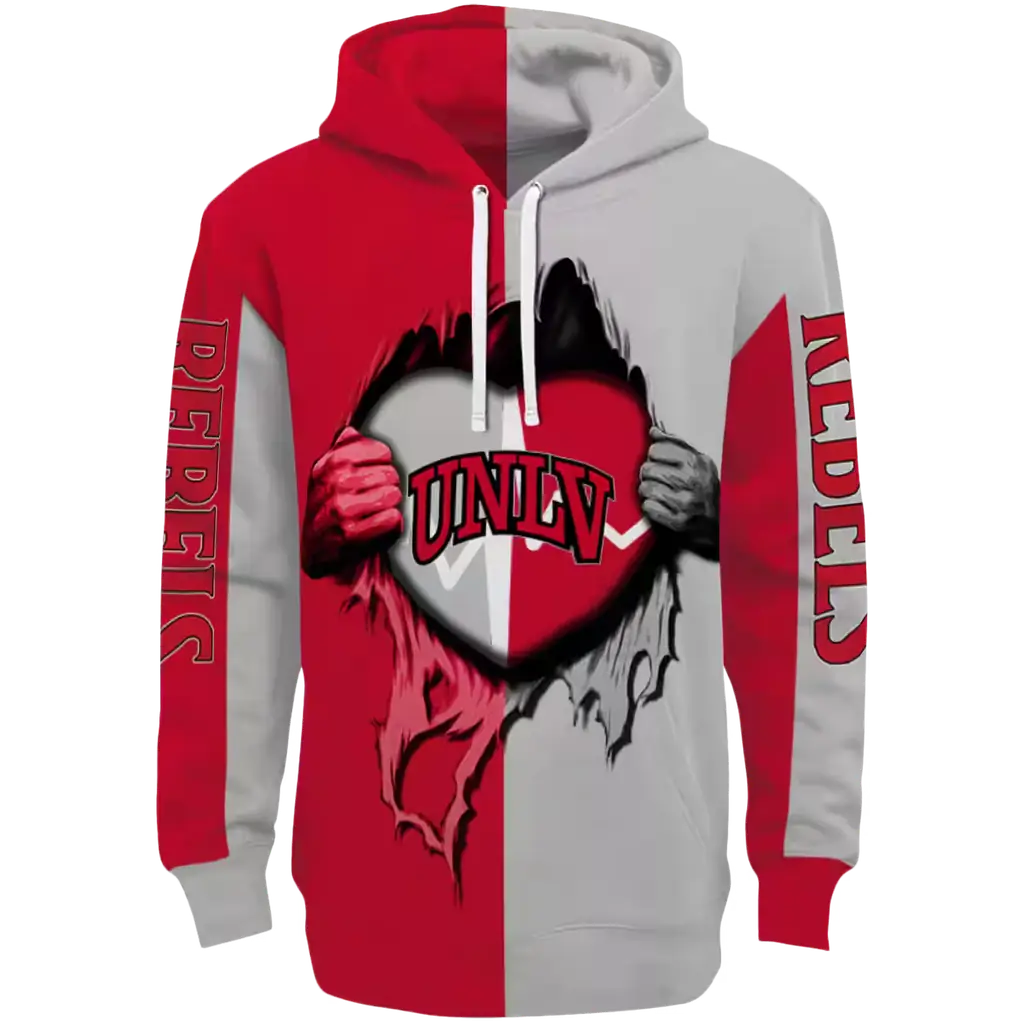 unlv rebels heartbeat graphic red hoodie best selling unlv rebels heartbeat graphic red hoodie best selling