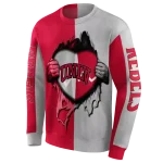 unlv rebels heartbeat graphic red hoodie best selling