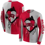 unlv rebels heartbeat graphic red hoodie best selling