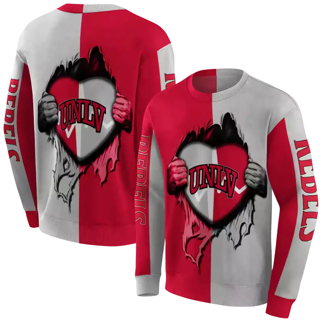 unlv rebels heartbeat graphic red hoodie premium grade unlv rebels heartbeat graphic red hoodie premium grade