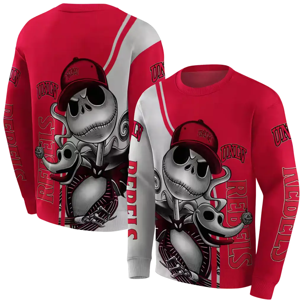 unlv rebels jack skellington red hoodie premium grade unlv rebels jack skellington red hoodie premium grade