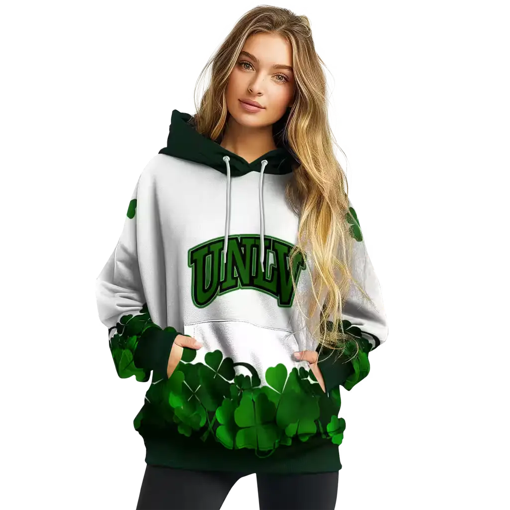 unlv rebels lucky motif white green hoodie high quality unlv rebels lucky motif white green hoodie high quality