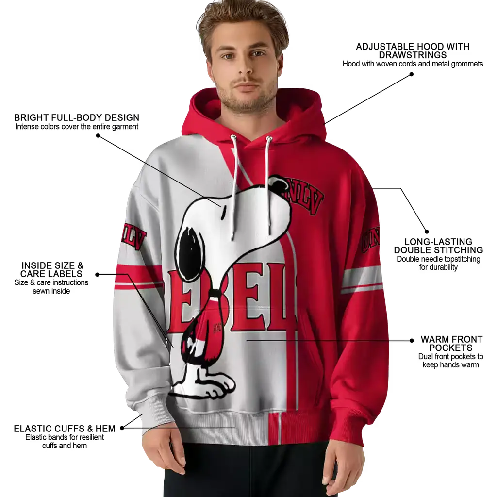 unlv rebels playful snoopy red hoodie latest model unlv rebels playful snoopy red hoodie latest model