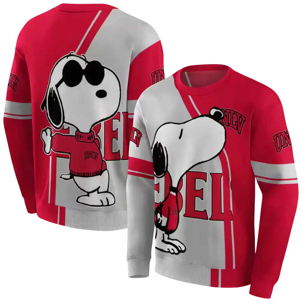 unlv rebels playful snoopy red hoodie premium grade unlv rebels playful snoopy red hoodie premium grade