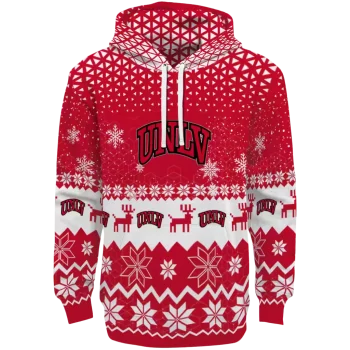 unlv rebels reindeer motif red hoodie best selling
