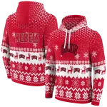 unlv rebels reindeer motif red hoodie best selling