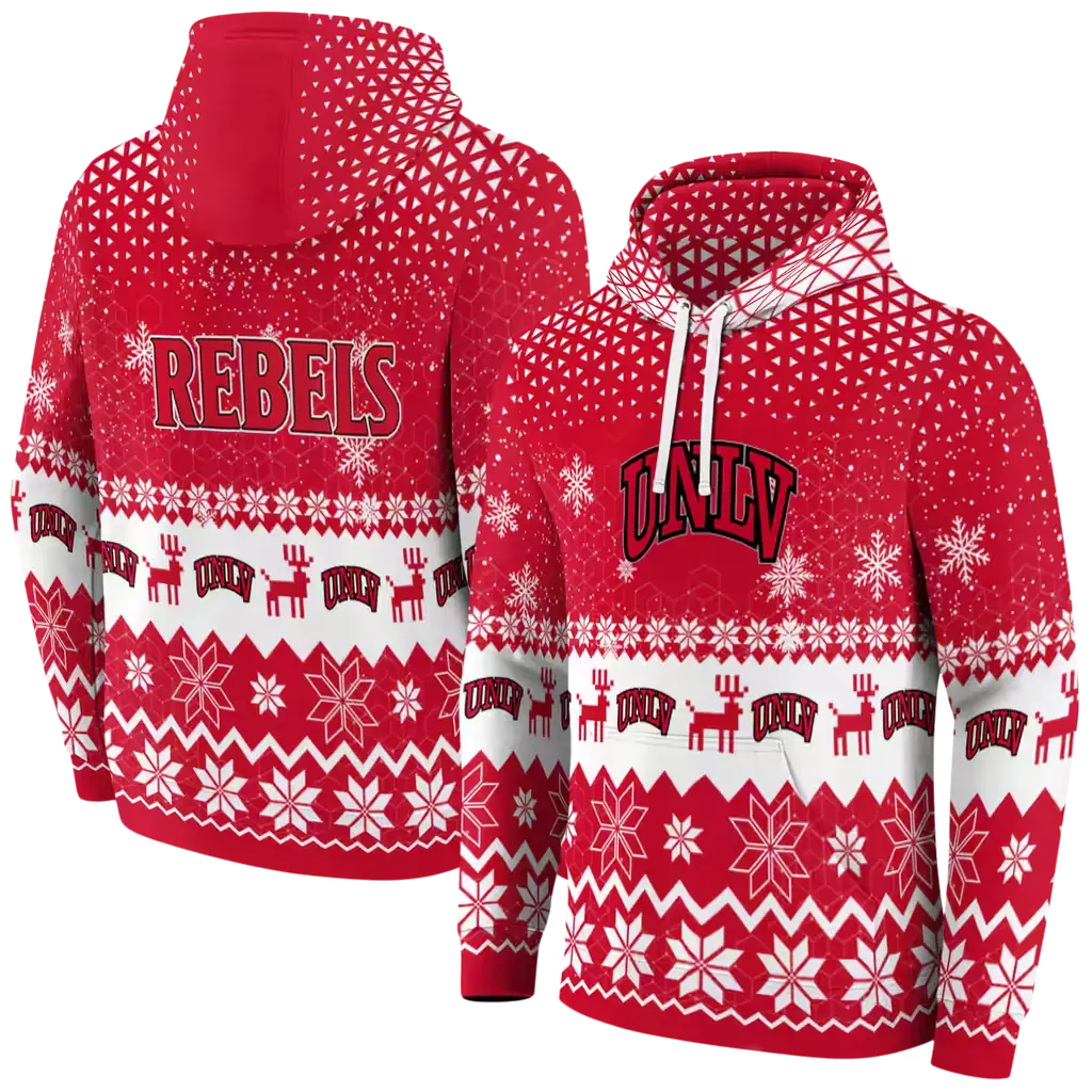 unlv rebels reindeer motif red hoodie fashion forward unlv rebels reindeer motif red hoodie fashion forward