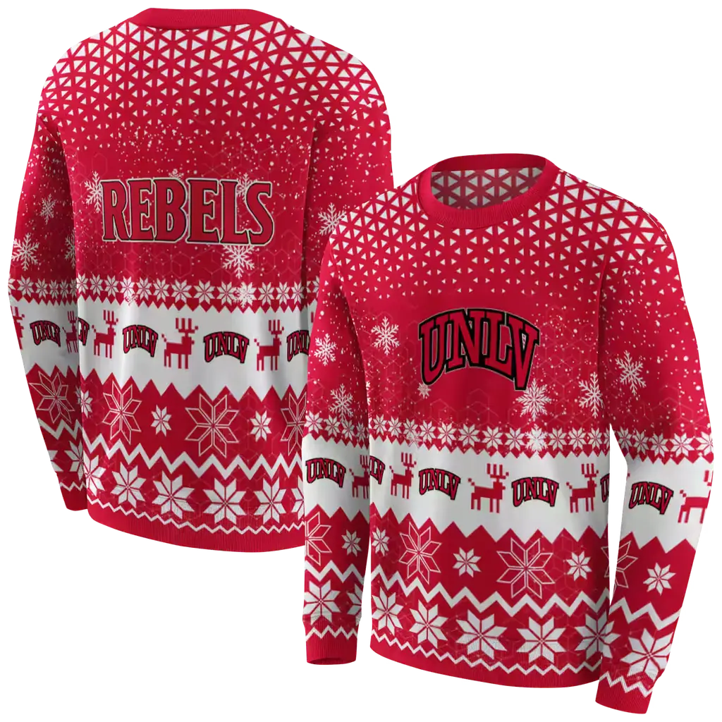 unlv rebels reindeer motif red hoodie premium grade unlv rebels reindeer motif red hoodie premium grade