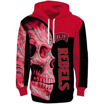 unlv rebels skull motif red black hoodie best selling