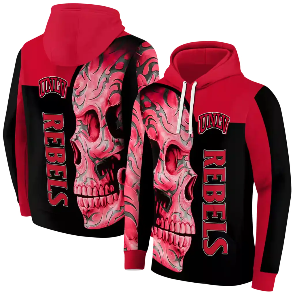 unlv rebels skull motif red black hoodie fashion forward unlv rebels skull motif red black hoodie fashion forward