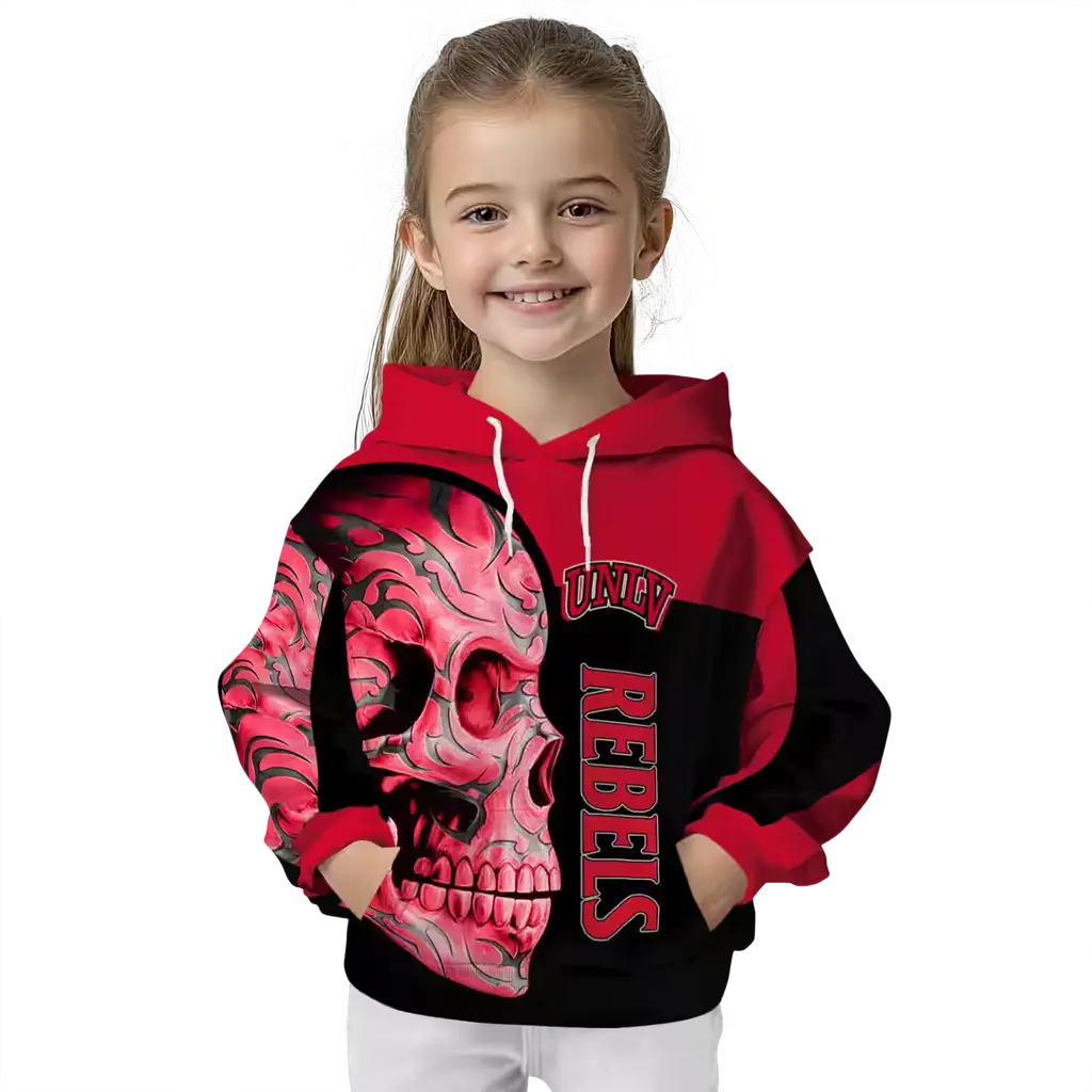 unlv rebels skull motif red black hoodie top rated unlv rebels skull motif red black hoodie top rated