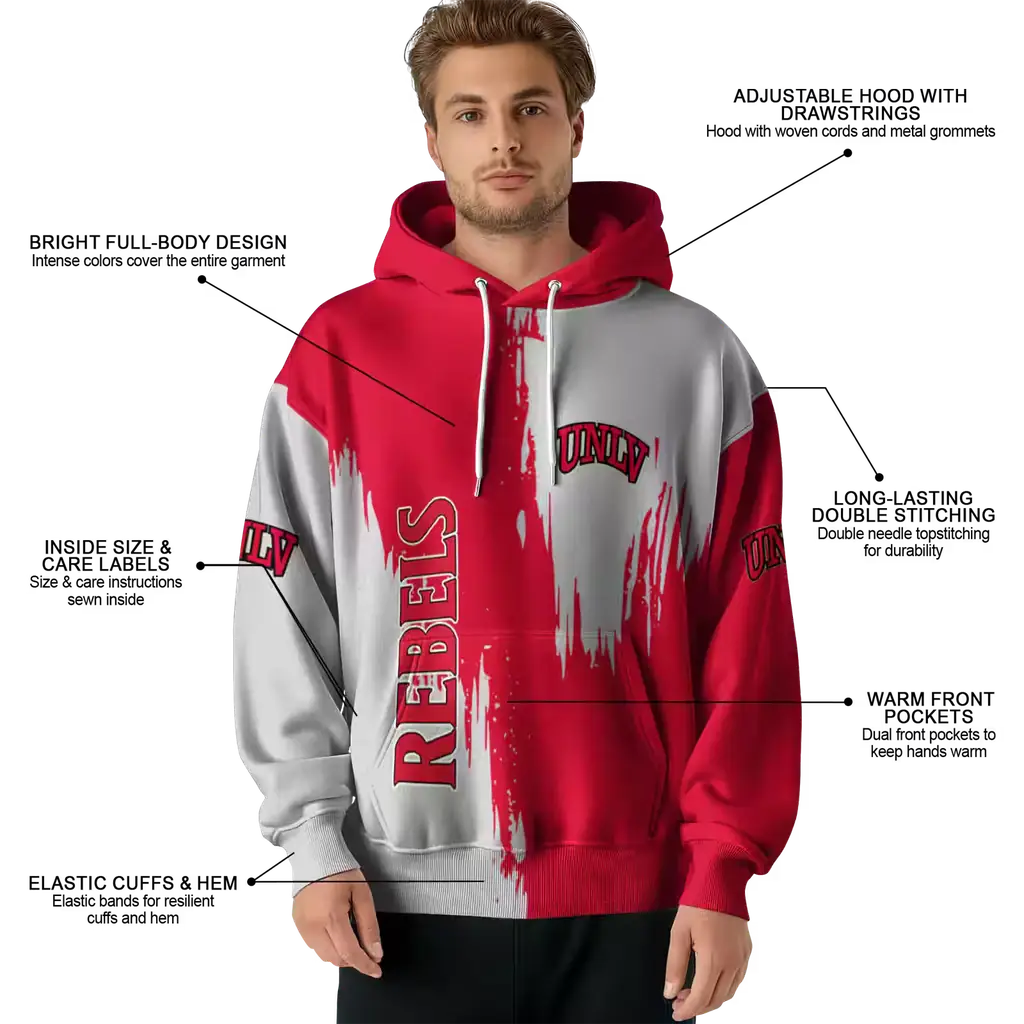 unlv rebels splatter effect red hoodie latest model unlv rebels splatter effect red hoodie latest model