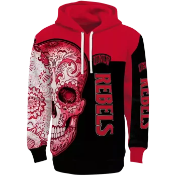 unlv rebels sugar skull red black hoodie best selling