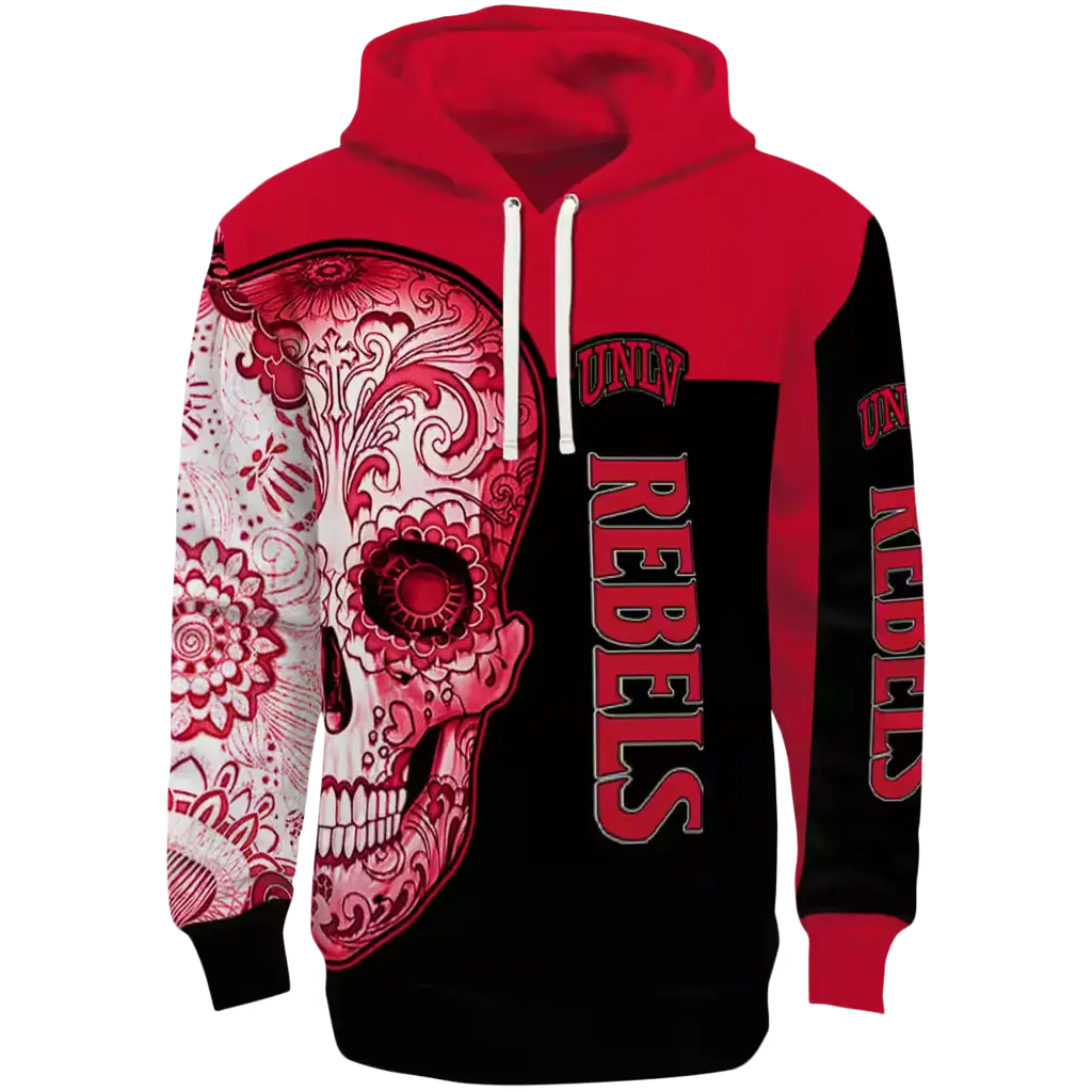 unlv rebels sugar skull red black hoodie best selling unlv rebels sugar skull red black hoodie best selling