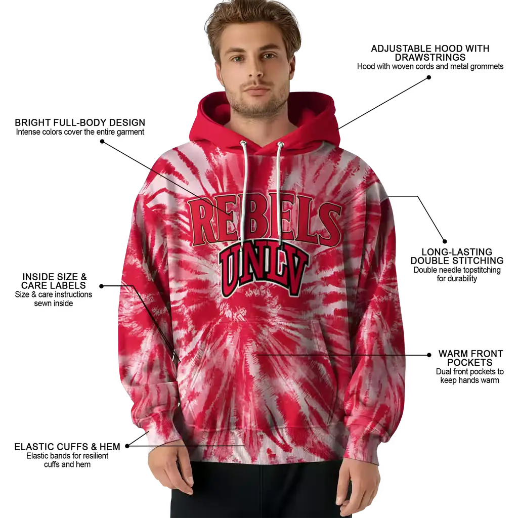 unlv rebels tie dye pattern red hoodie latest model unlv rebels tie dye pattern red hoodie latest model
