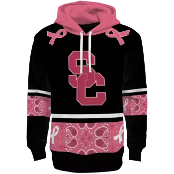 usc trojans awareness ribbon black pink hoodie best selling