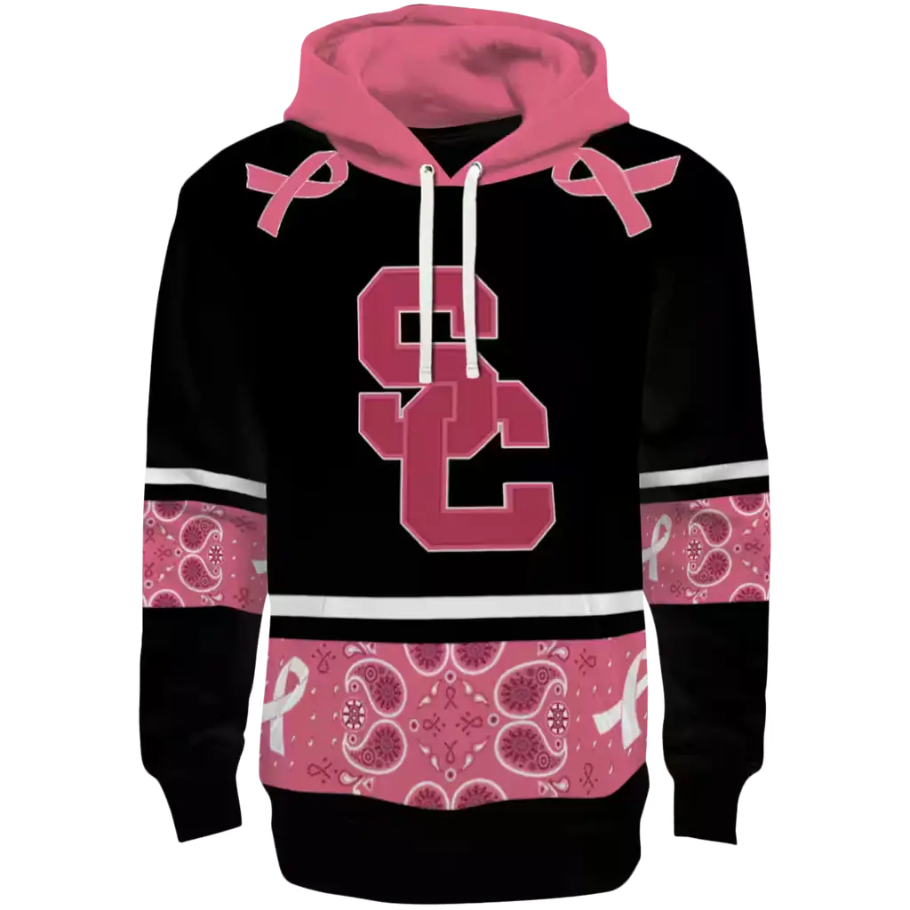 usc trojans awareness ribbon black pink hoodie best selling usc trojans awareness ribbon black pink hoodie best selling