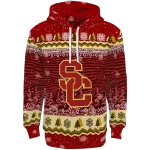 usc trojans christmas trees red hoodie best selling