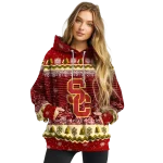 usc trojans christmas trees red hoodie best selling