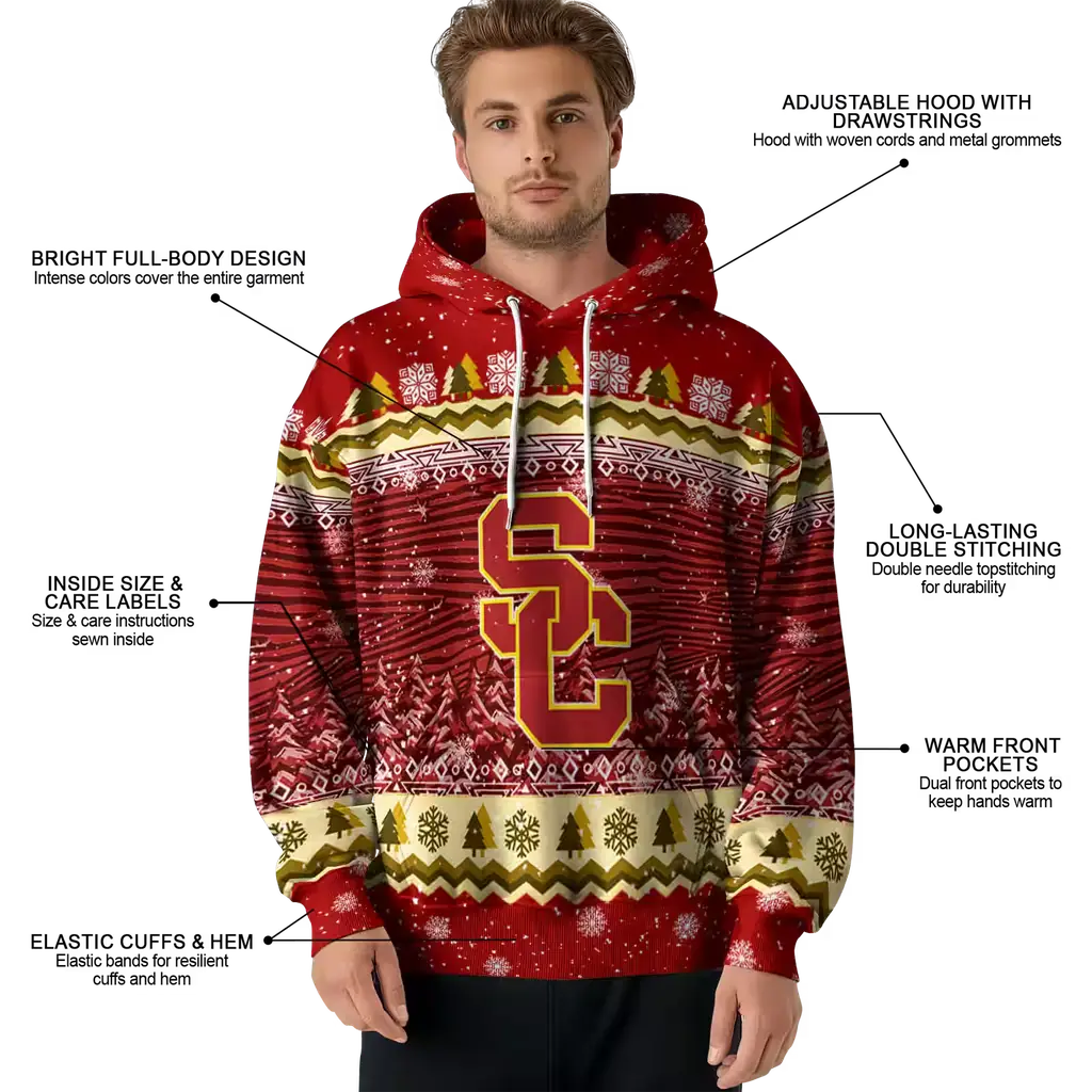 usc trojans christmas trees red hoodie latest model usc trojans christmas trees red hoodie latest model